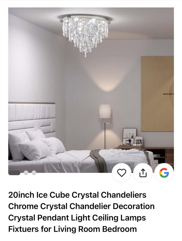 20inch Ice Cube Crystal Chandelier Chrome Ceiling Light (A)