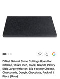 Diflart Natural Stone Cutting Board – 16x20'' Granite Slab (Gray) (A2)
