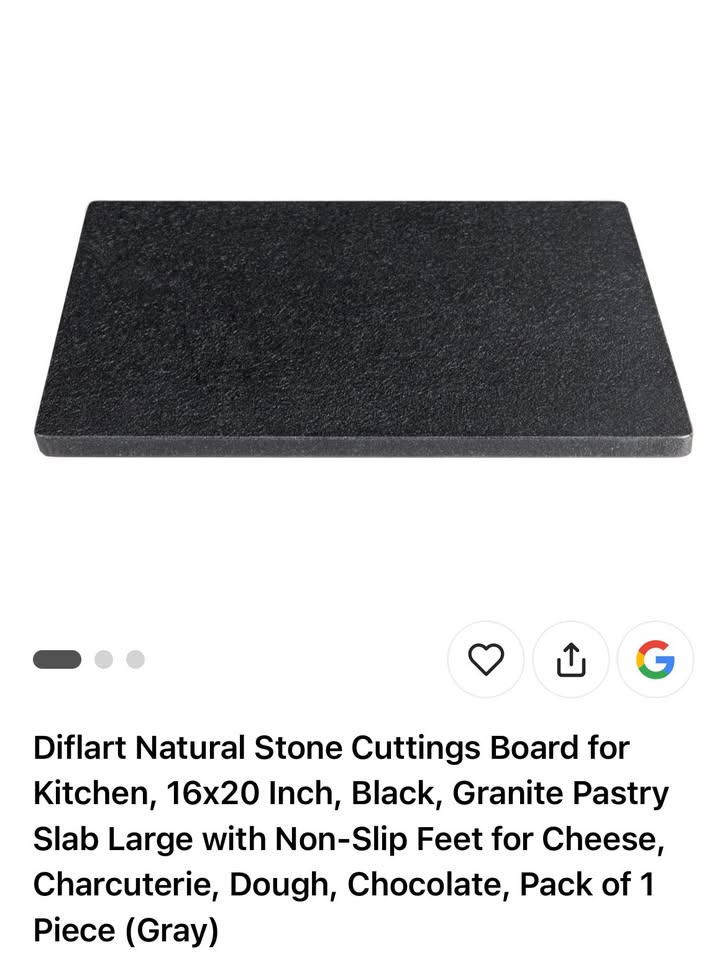Diflart Natural Stone Cutting Board – 16x20'' Granite Slab (Gray) (A2)