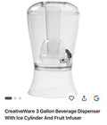 CreativeWare 3-Gallon Beverage Dispenser – Clear (A2)