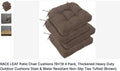 19x19 Patio Chair Cushions – 4 Pack Thickened Outdoor Seat Pads (Brown) (A)