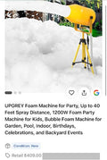 UPGREY 1200W Party Foam Machine – Yellow