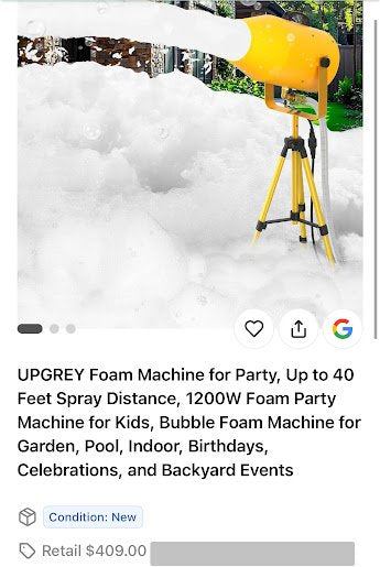 UPGREY 1200W Party Foam Machine – Yellow