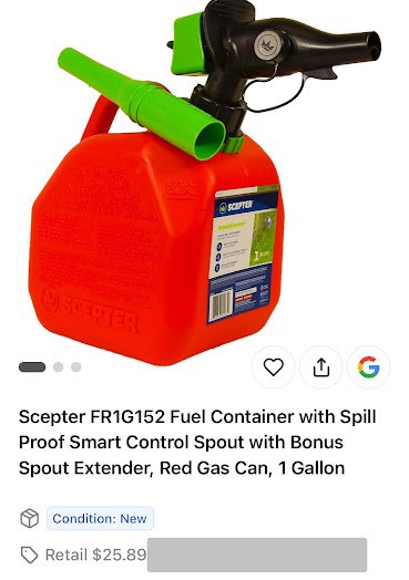 Scepter FR1G152 Fuel Container 1 Gallon (Red)