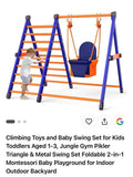 Kids Climbing & Swing Set – 2-in-1 Jungle Gym with Seat Swing (A)