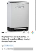 Samvella Outdoor Dog Waste Trash Can (12L)