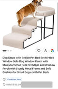 Pet Steps with Elevated Bed – Beige