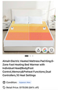 Almah Electric Heated Mattress Pad King