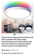 New TALOYA Smart Ceiling Light Flush Mount LEDWiFi