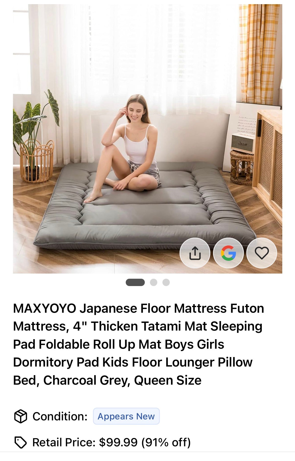New MAXYOYO Japanese Floor Mattress Futon Mattress