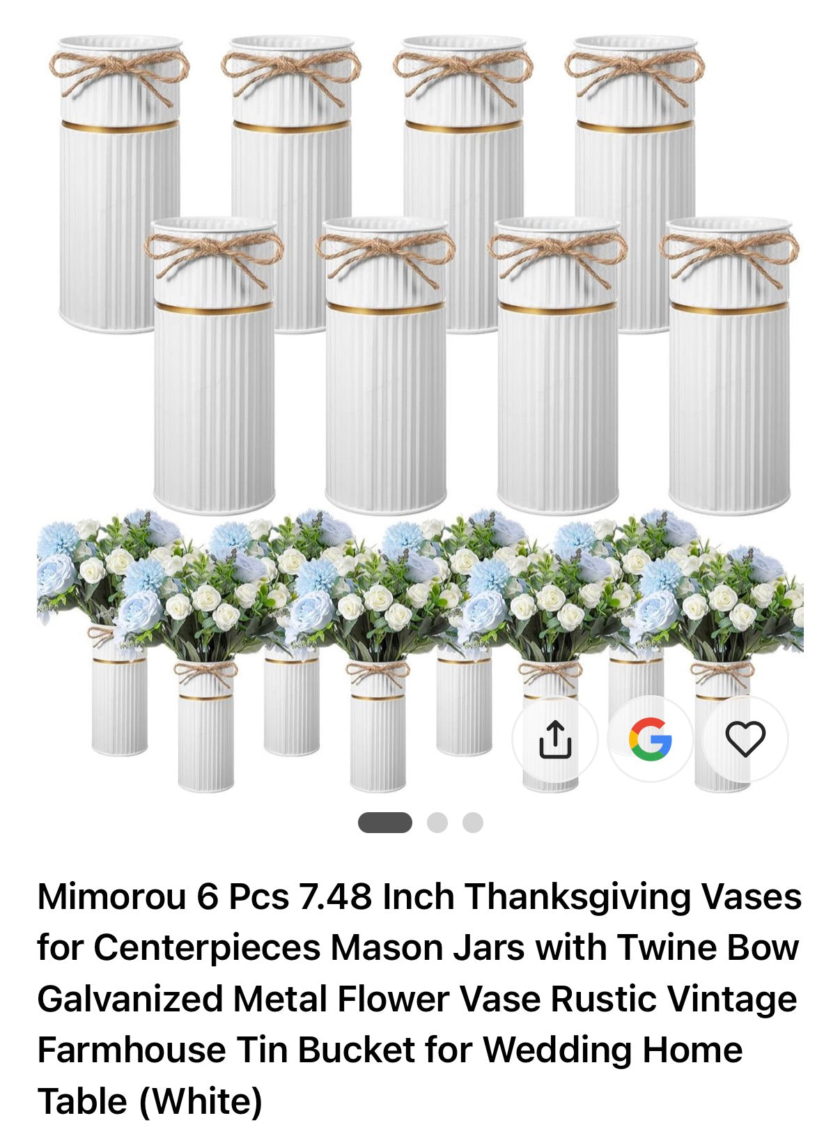 New Mimorou 6 Pcs 7.48 Inch Thanksgiving Vases
