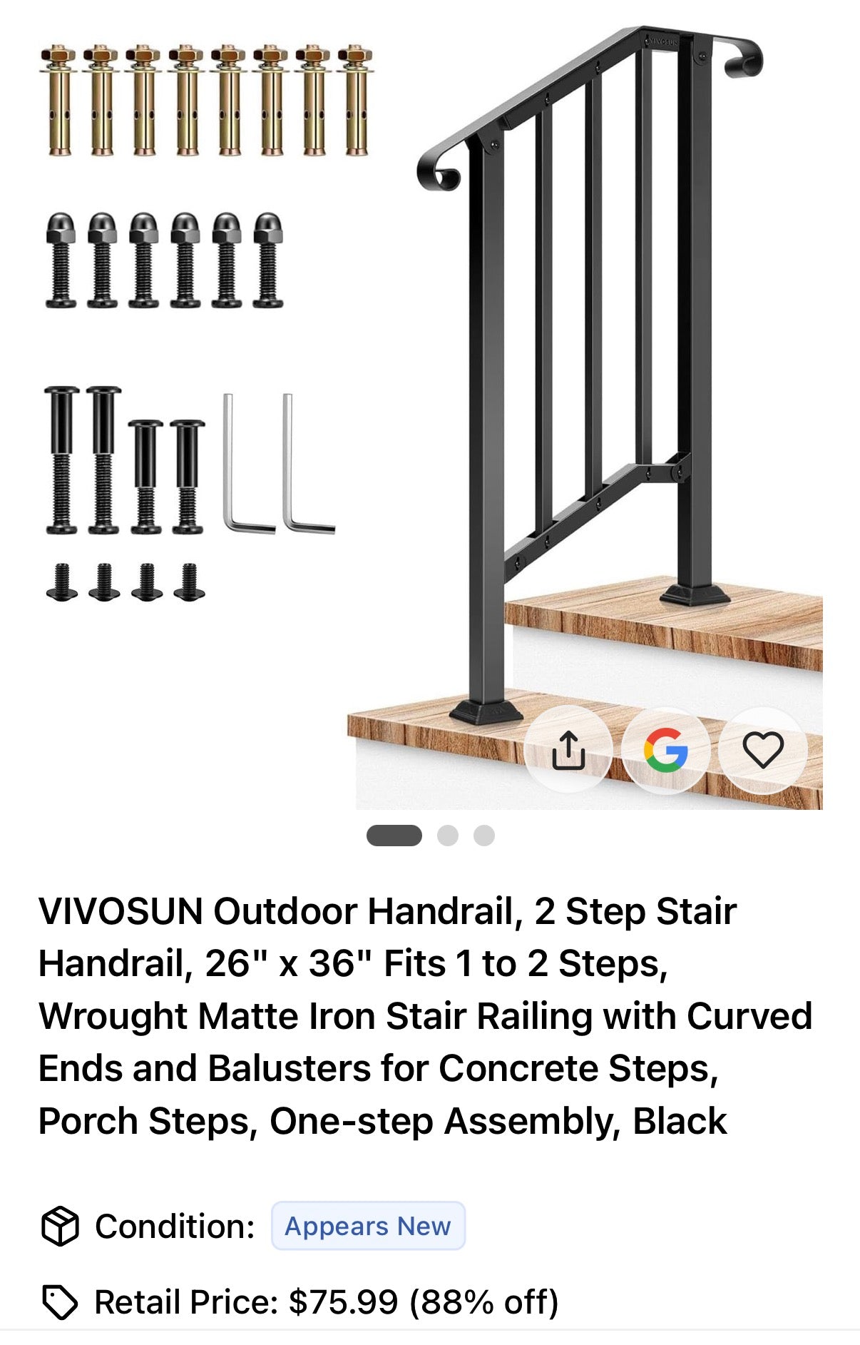 New  VIVOSUN Outdoor Handrail