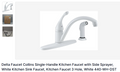 Single-Handle Kitchen Faucet w/ Side Sprayer (White) – Delt